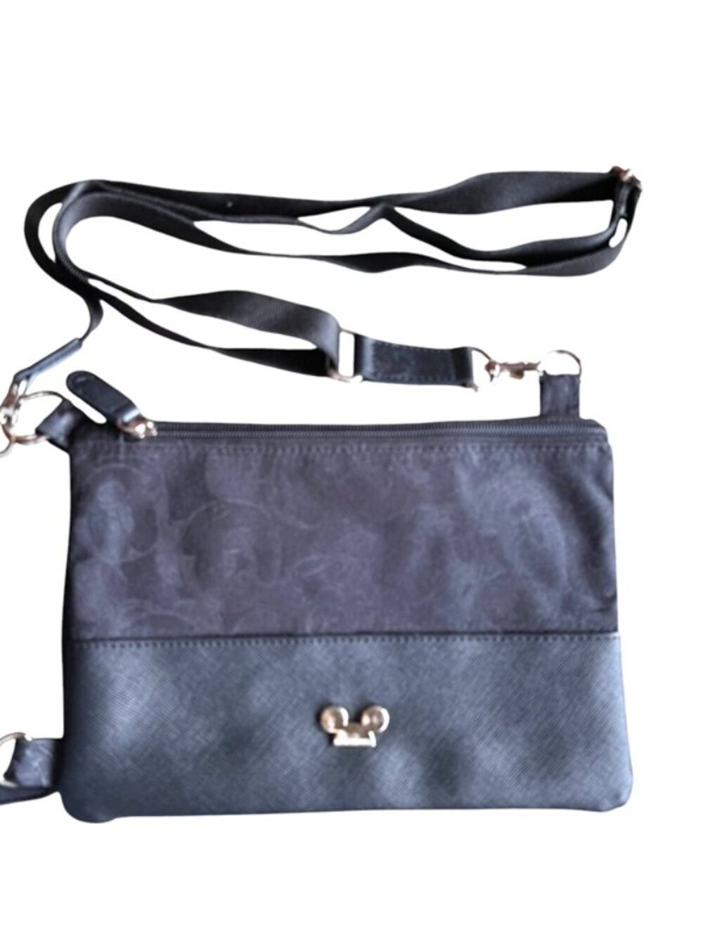Disney Mickey Mouse Crossbody, convertible, Small Black Purse, Handbag, NS or EW